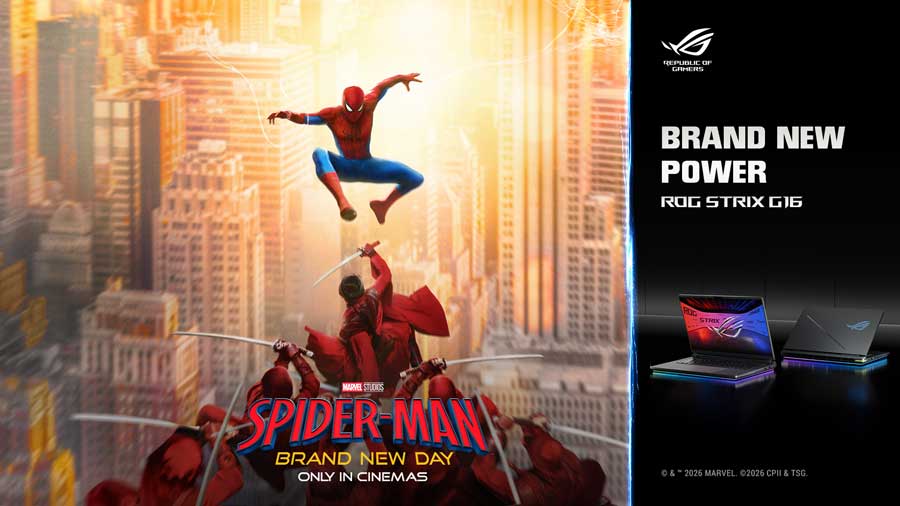 ASUS ROG berkolaborasi dengan Spider-Man: Brand New Day lewat ROG Strix G16 dan Zephyrus G16 berperforma kelas atas.
