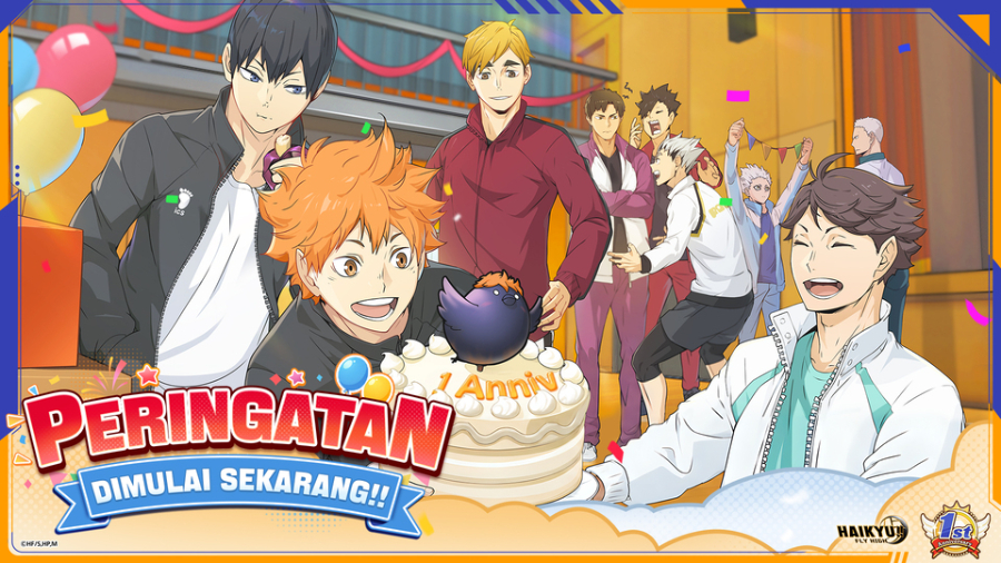 HAIKYU!! FLY HIGH merayakan ulang tahun pertama dengan hadiah login, karakter SP baru, pemain UR gratis, dan minigame spesial.