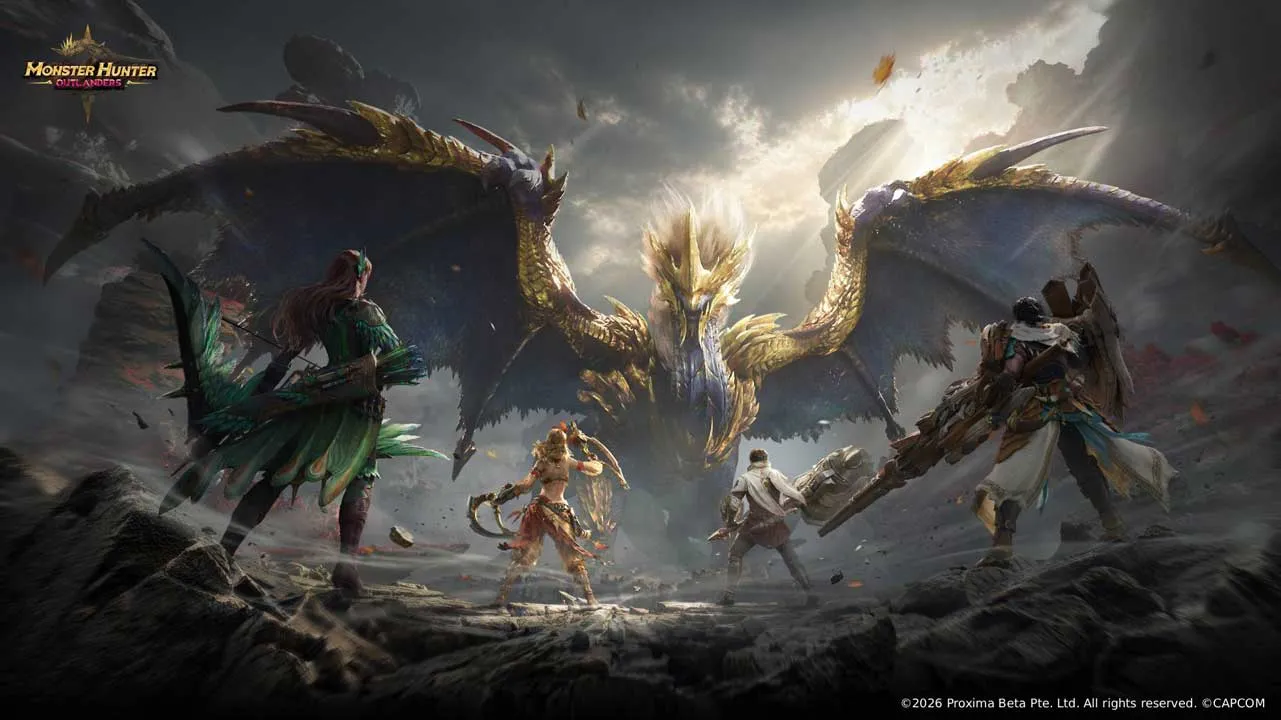 Monster Hunter Outlanders membuka pra-registrasi di Indonesia dan memperkenalkan Elder Dragon baru, Ruger Aidal, di gamescom 2026.