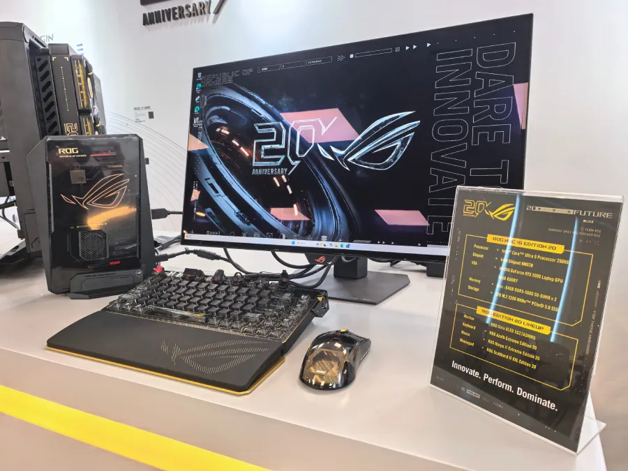 ASUS ROG resmi menghadirkan ROG Edition 20 di Indonesia dengan lini PC, monitor, peripheral, mini PC, dan router edisi terbatas.