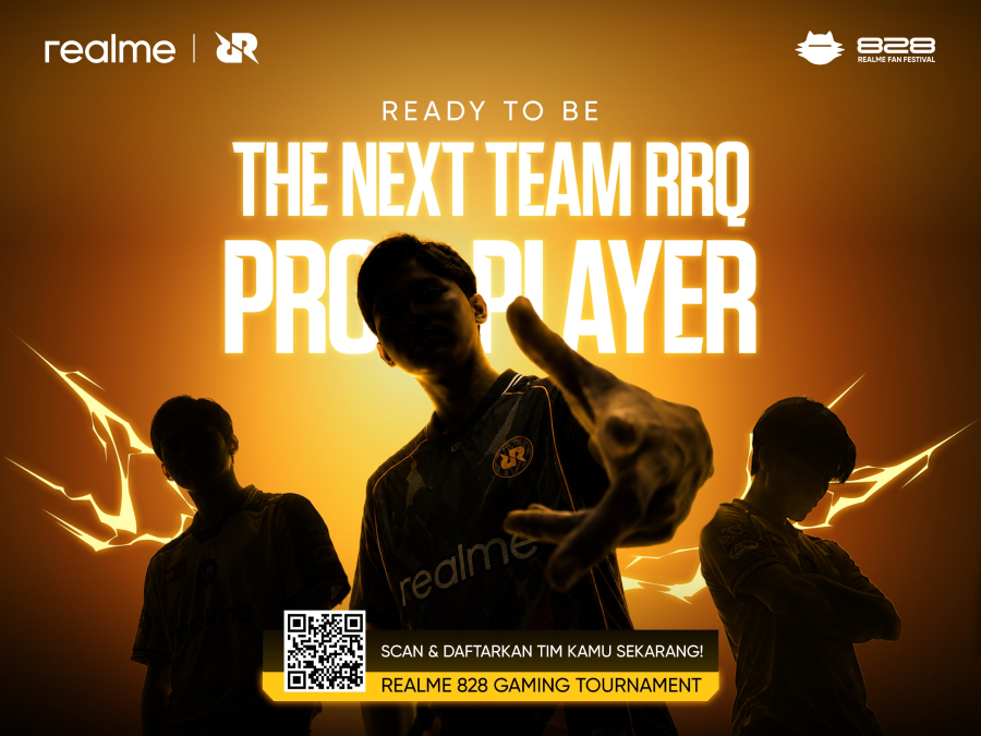 realme 828 Gaming Tournament 2026 membuka kesempatan pemain MLBB Indonesia menjadi pro player melalui trial eksklusif bersama Team RRQ.