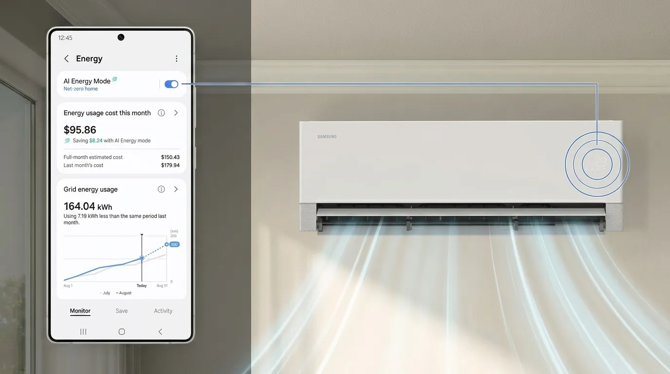Samsung AC Neo WindFree Ultra hadir dengan PM1.0 Filter, AI 7 Motion Winds, pemurnian udara, serta efisiensi energi hingga 41 persen.