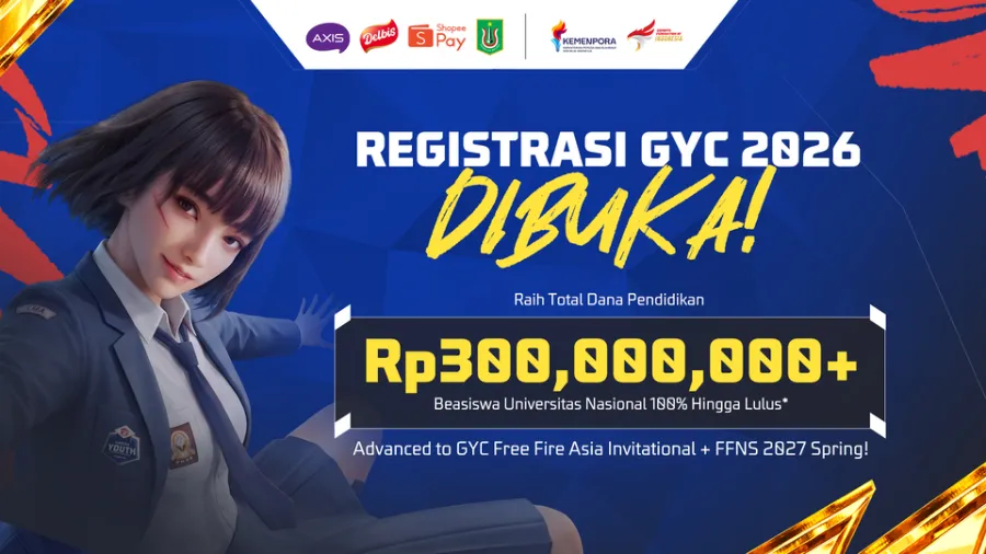 Garena Youth Championship 2026 Free Fire masuki Online Qualifier dengan 71rb peserta, beasiswa penuh, dana pendidikan & tiket ke panggung Asia