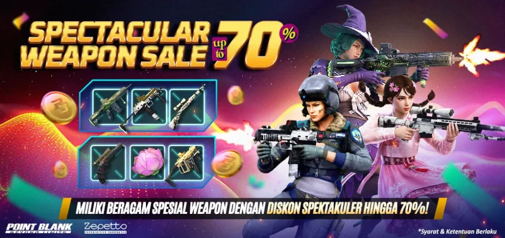 Point Blank Indonesia menghadirkan Random Box Skull Beret anti-zonk serta September Weapon Sale dengan diskon berbagai senjata hingga 70%.