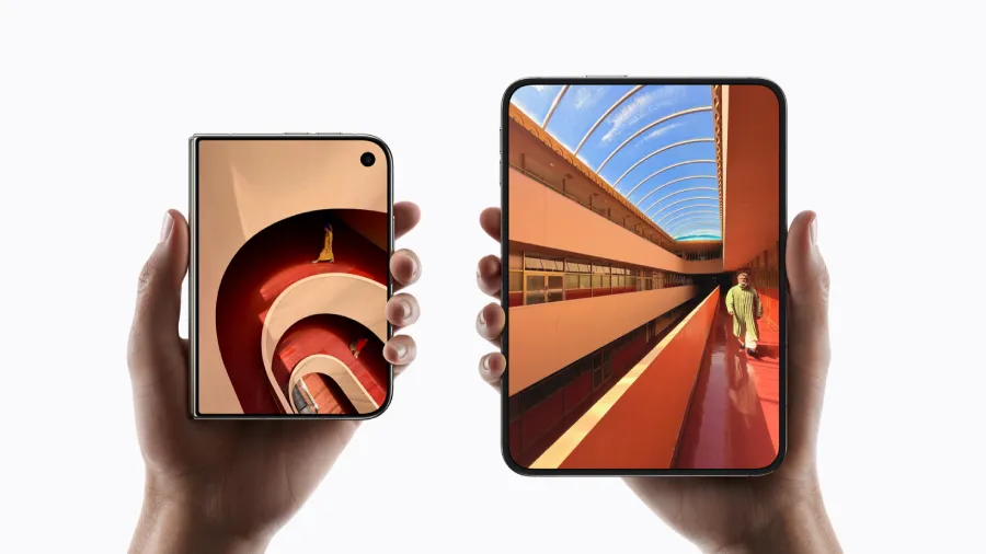 Apple memperkenalkan iPhone Duo dengan layar lipat 7,6 inci, chip A20 Pro, kamera 48 MP, iOS 27, dan baterai hingga 44 jam.