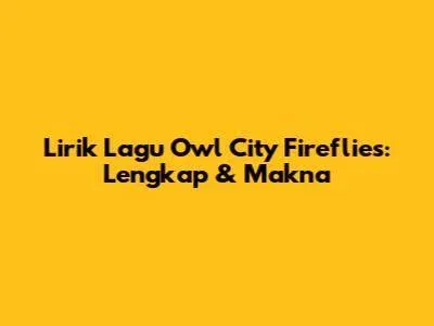 Makna Lagu Fireflies Terlengkap: Mimpi dan Kesepian