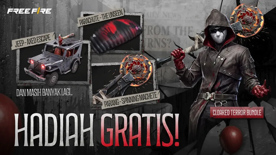 Event Halloween Free Fire 2026 hadirkan Dunia Mistis dengan fitur boneka hantu, mode permainan spesial & hadiah bundle gratis Cloaked Terror