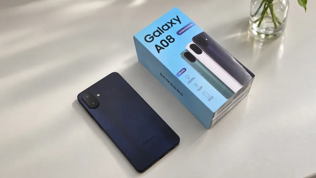 Samsung Galaxy A08 hadir di Indonesia dengan baterai 6.000mAh, Helio G99+, fitur AI, serta dukungan pembaruan hingga enam tahun.