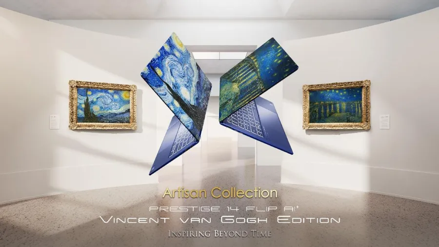 MSI Prestige 14 Flip AI+ Vincent van Gogh Edition hadir di Indonesia dengan desain artistik, fitur AI, layar OLED & harga mulai Rp38,9 juta.