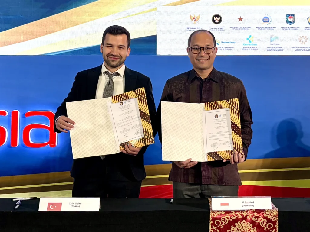 Sasa menjalin kerja sama senilai USD 1 juta dengan Zafer Global Gida untuk memasok produk kelapa olahan Indonesia ke Turkiye mulai 2027.